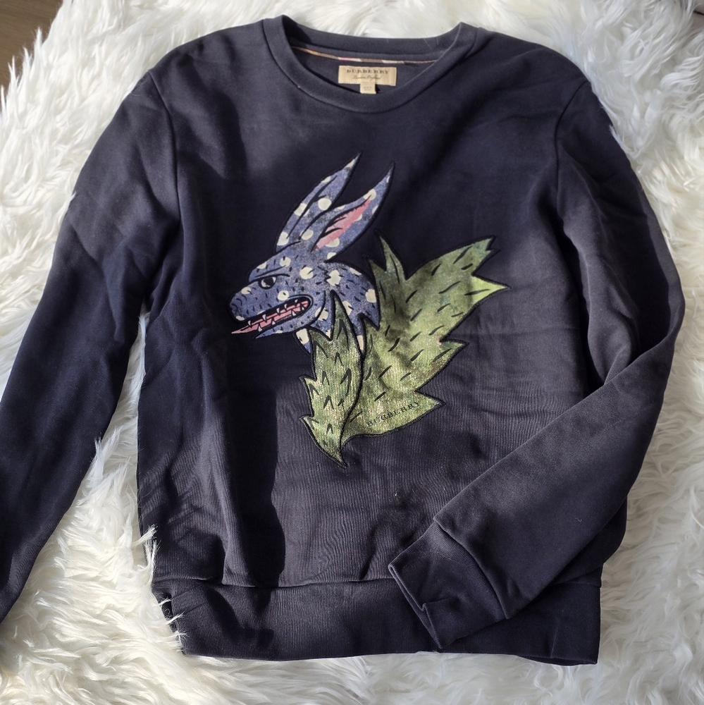 Burberry Navy Sweater with Dragon Motif